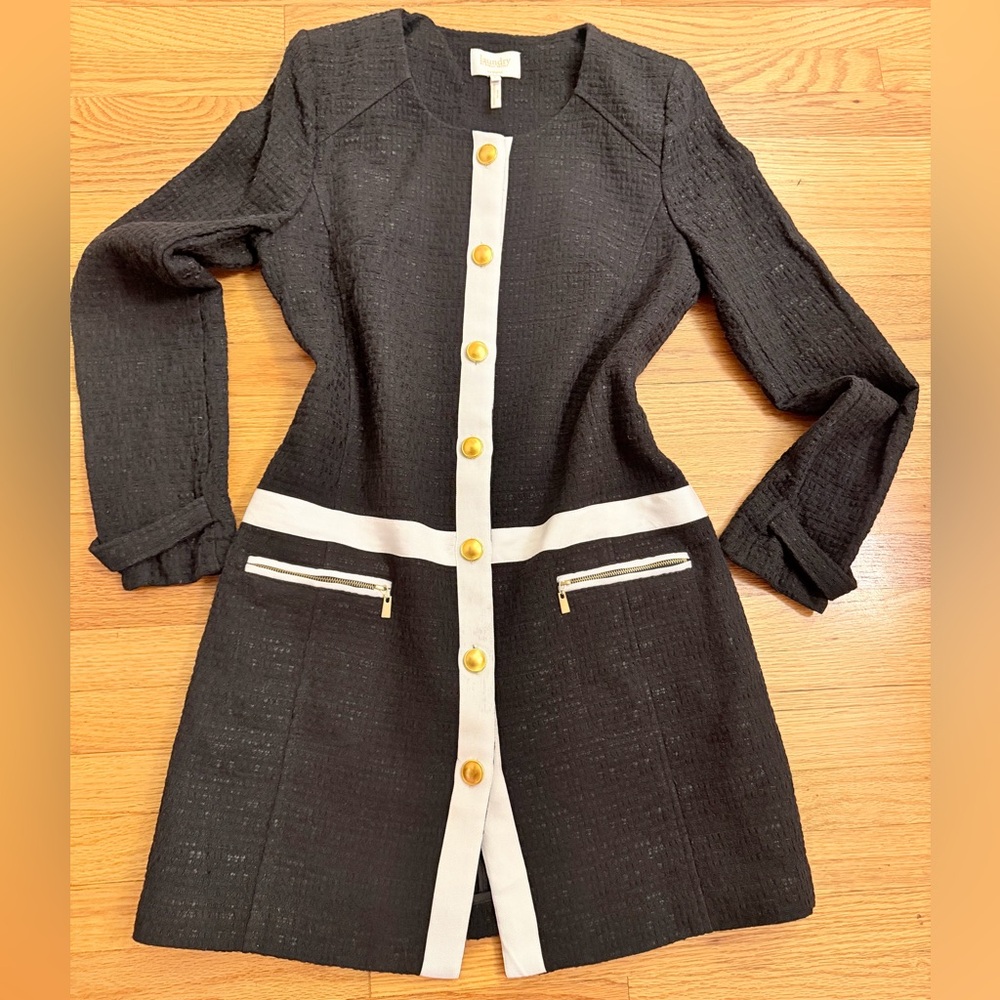 Laundry By Shelli Segal Black and White Long Sleeve Jacket